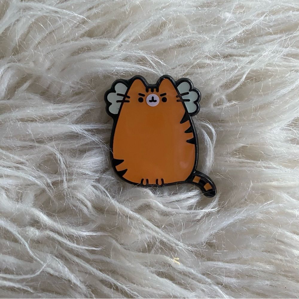pusheen collectible enamel pin orange